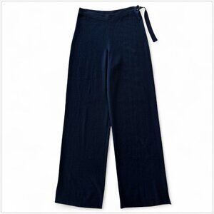 MAG by Magaschoni Navy Blue Sweater Knit Wool Cotton D-Ring Belt Pants M
